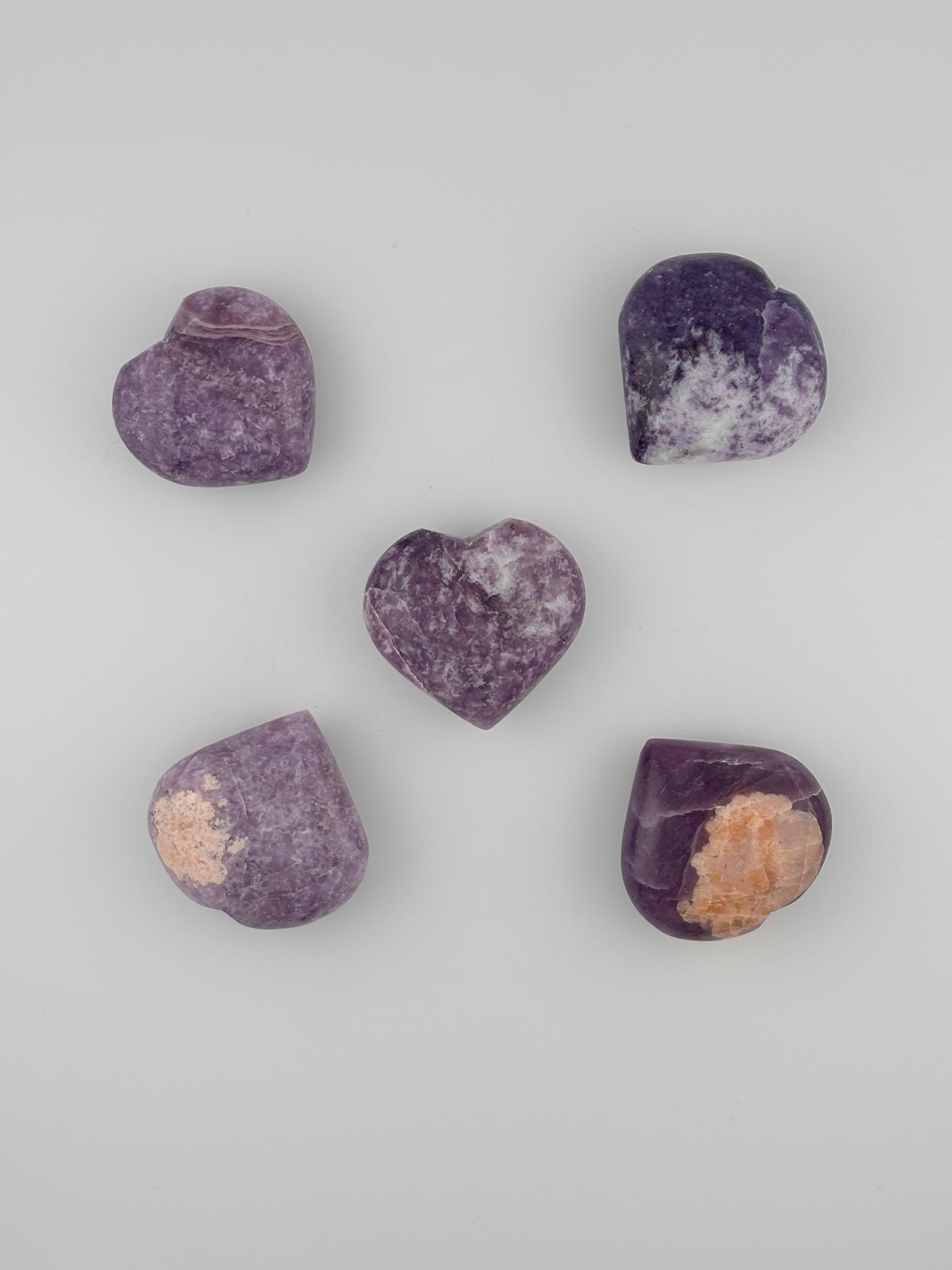 Lepidolite heart- £12.00 each